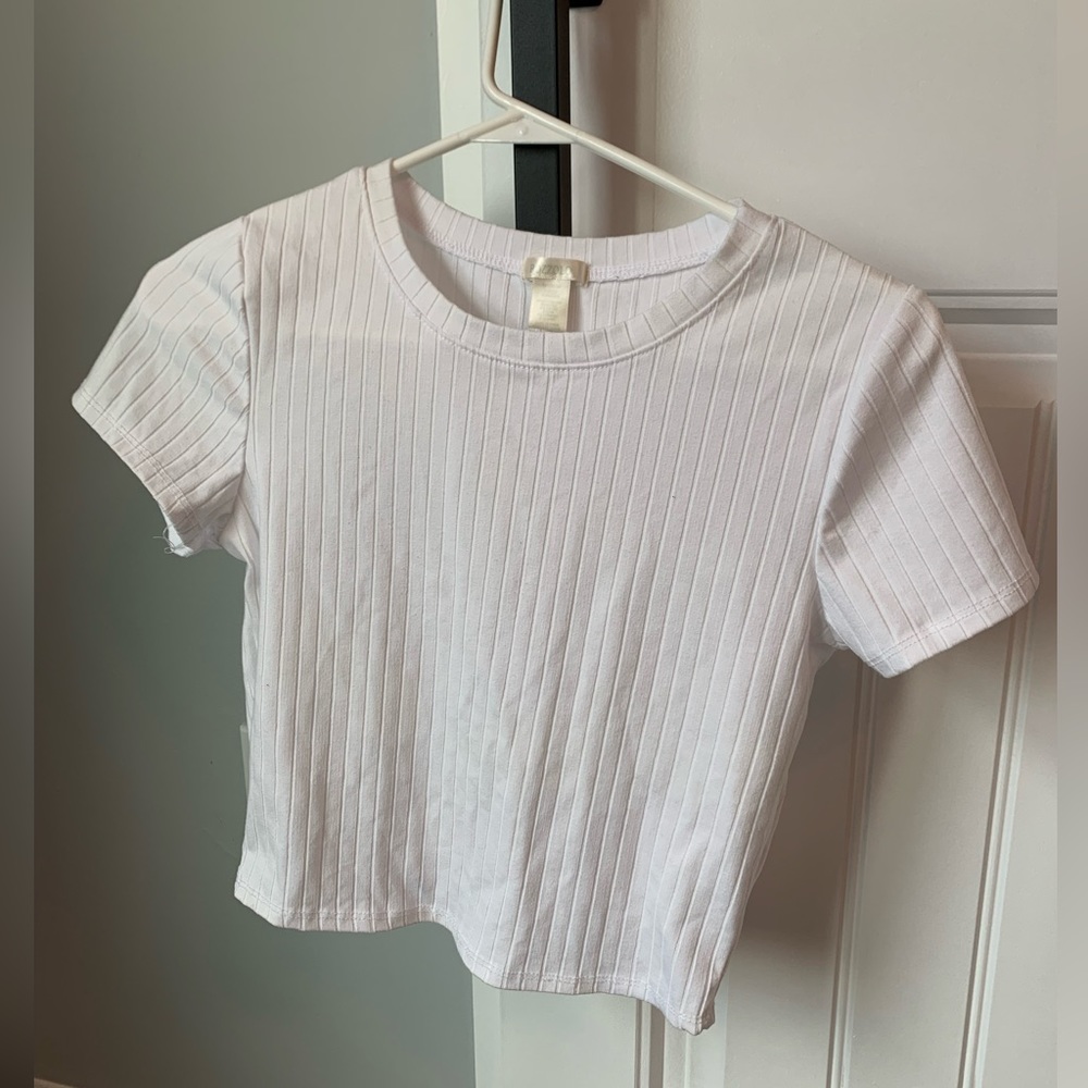 Basic Cropped Ribbed Tee